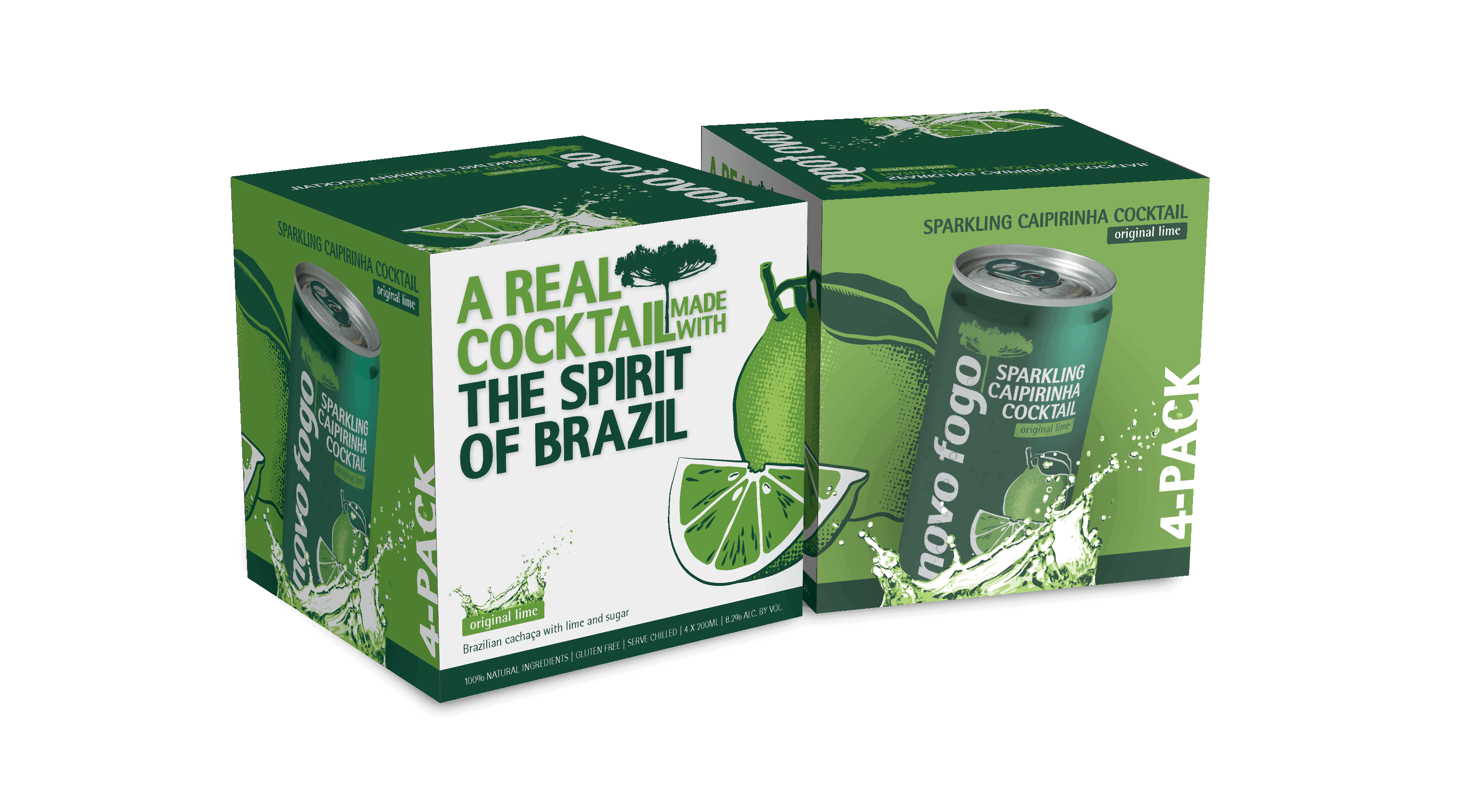 Novo Fogo Sparkling Caipirinha 4pack - Lime